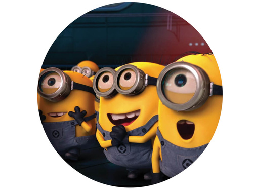 Dekoracyjny opłatek tortowy Minionki - 20 cm