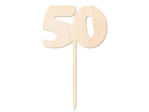 Topper drewniany na tort 50 - 12 cm