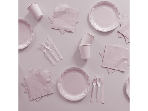 Sztućce plastikowe jasnoróżowe - 24 szt.