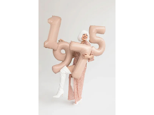 Balon foliowy cyfra 5 ciemnobeżowa - 72 cm - 1 szt.