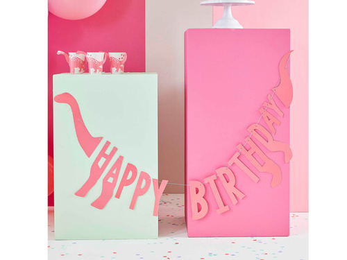 Baner urodzinowy Różowe Dinozaury - 137 cm - 1 szt.