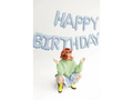 Balon foliowy Happy Birthday matowy niebieski - 340 x 35 cm