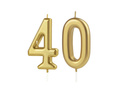 Świeczki cyferki złote - 40 - 2 szt.