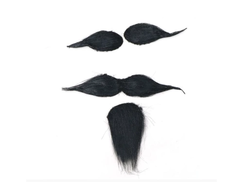 Czarny zarost z brwiami - 1 szt.