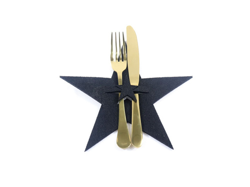Etui na sztućce z miękkiego filcu - Gwiazda - 2 szt.