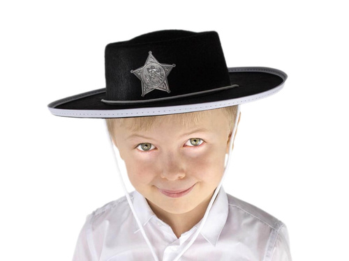 Kapelusz Szeryf czarny - 1 szt.