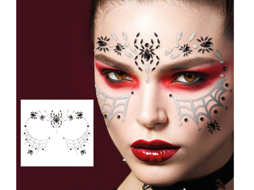 Samoprzylepne klejnociki na twarz Pająk - 1 op.