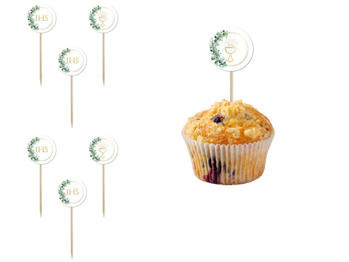 Pikery na I Komunię Świętą - 7 cm - 6 szt.