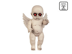 Dekoracja Aniołek ze świecącymi oczami - 30 cm - 1 szt.