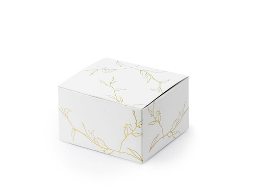 Pudełeczka dla gości ze złotymi gałązkami - 10 szt.