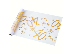 Dekoracja bieżnik na stół z nadrukiem na 40 urodziny - 30 cm x 5 m - 1 szt.