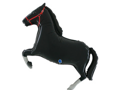 Balon foliowy Konik czarny - 73x80 cm - 1 szt.