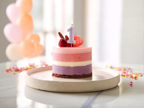 Świeczka cyferka jeden fioletowa - 1 - 1 szt.