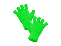 Neonowo zielone rękawiczki bez palców