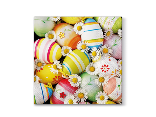 Serwetki wielkanocne Stokrotki wśród pisanek - 33 cm - 20 szt.