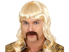 Peruka męska blond Disco + wąsy