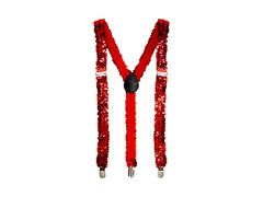 Czerwone cekinowe szelki