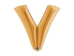 Balon foliowy literka V złoty - 40" - 1 szt.