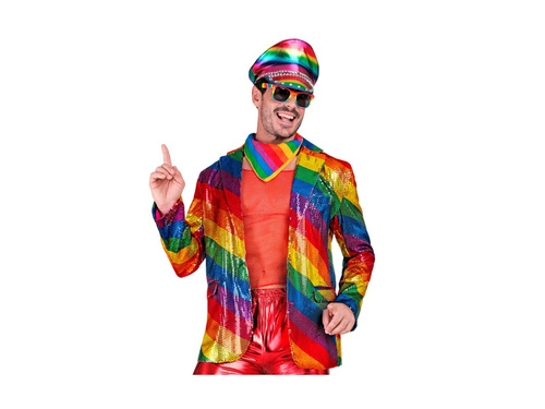 Imprezowa marynarka Party Fashion - tęczowa cekinowa