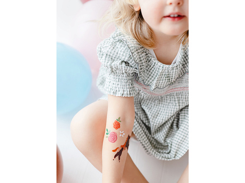 Tatuaże zmywalne Konie i kwiaty - 16 szt.