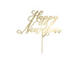 Topper na tort Happy New Year złoty - 24 cm