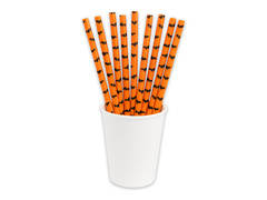 Słomki halloweenowe Nietoperze - 19 cm - 25 szt.