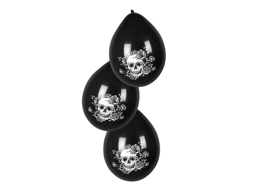 Balony lateksowe Meksykańska Czacha - 25 cm - 6 szt.