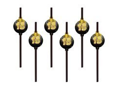 Słomki na osiemnaste urodziny - 6 szt.