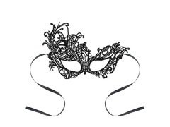 Maska karnawałowa koronkowa czarna - 1 szt.