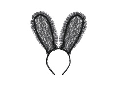 Czarne koronkowe uszy królika