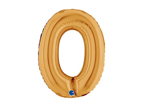 Balon foliowy cyfra 0 złoty - 14" - 1 szt.