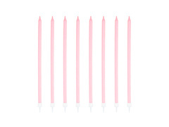 Świeczki urodzinowe długie różowe - 15 cm - 8 szt.