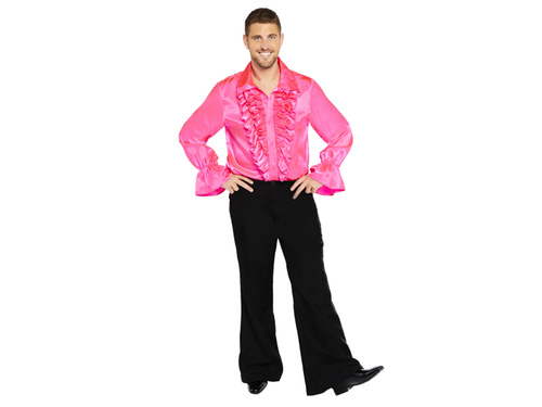 Różowa koszula z żabotem