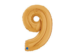 Balon foliowy cyfra 9 złoty - 26" - 1 szt.