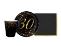 Zestaw kubeczki, serwetki i talerzyki papierowe na 30ste urodziny Sparkling - 34 szt