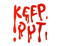 Naklejki żelowe Krwawe "Keep Out" - 1 komplet