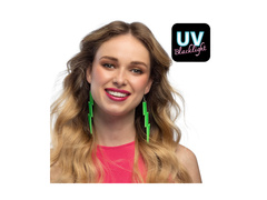 Kolczyki Flash neonowe zielone UV