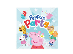 Serwetki urodzinowe Świnka Peppa - 33 cm - 16 szt.