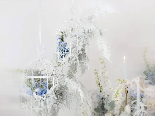 Klatka dekoracyjna biała - 24 cm - 1 szt.