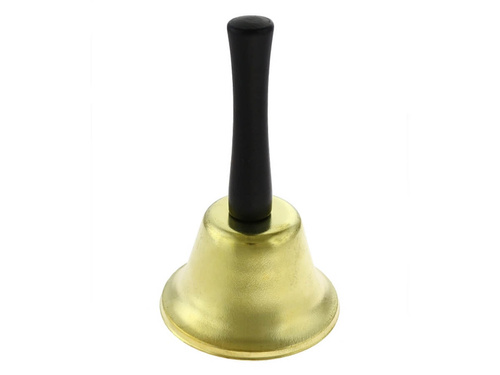 Dzwonek Mikołaja złoty - 13 cm