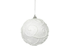 Bombki choinkowe białe - 10 cm - 2 szt.