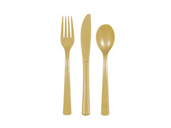 Sztućce plastikowe złote - 18 szt.