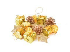 Komplet ozdób choinkowych złotych - 16 szt.