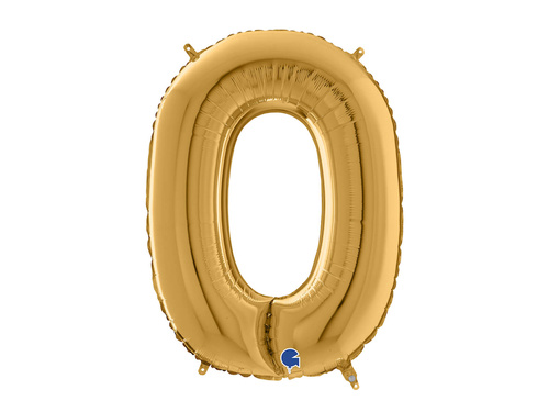 Balon foliowy złota litera O - 66 cm - 1 szt.