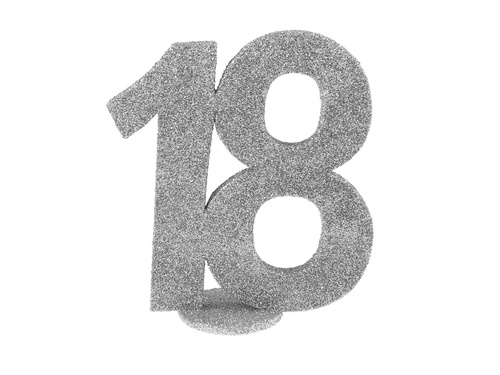 Dekoracja stołu Osiemnastka srebrna 18-stka - 1 szt.