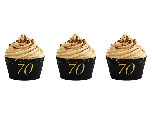 Papilotki na babeczki Sparkling na siedemdziesiąte urodziny - 6 szt.