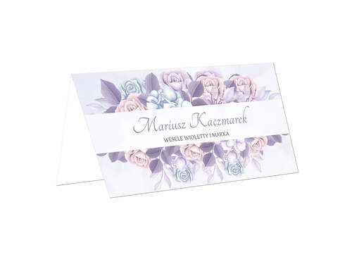 Winietki personalizowane składane lawendowe - 15 szt.