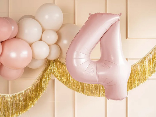 Balon foliowy jasnoróżowy cyfra 4 - 72 cm - 1 szt.