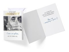 Kartka urodzinowa z kopertą maseczka - 1 szt.