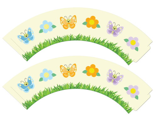 Papilotki wiosenne Kwiatki i motylki 6 szt.